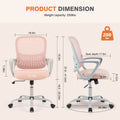 Mid Back Task Chair With Lumbar Support,Pink Pink Abs Pc