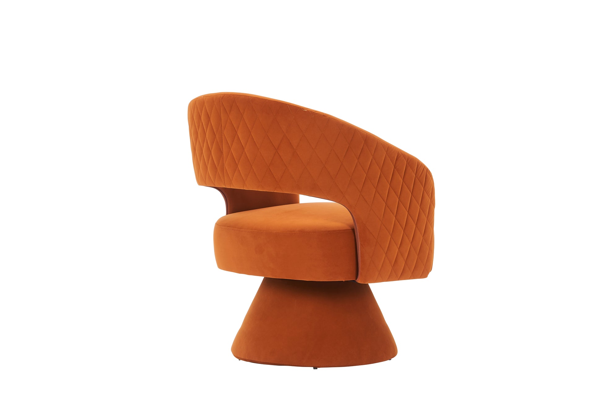 Swivel Accent Chair Armchair, Round Barrel Chair In Fabric For Living Room Bedroom,Orange Velvet Orange Velvet