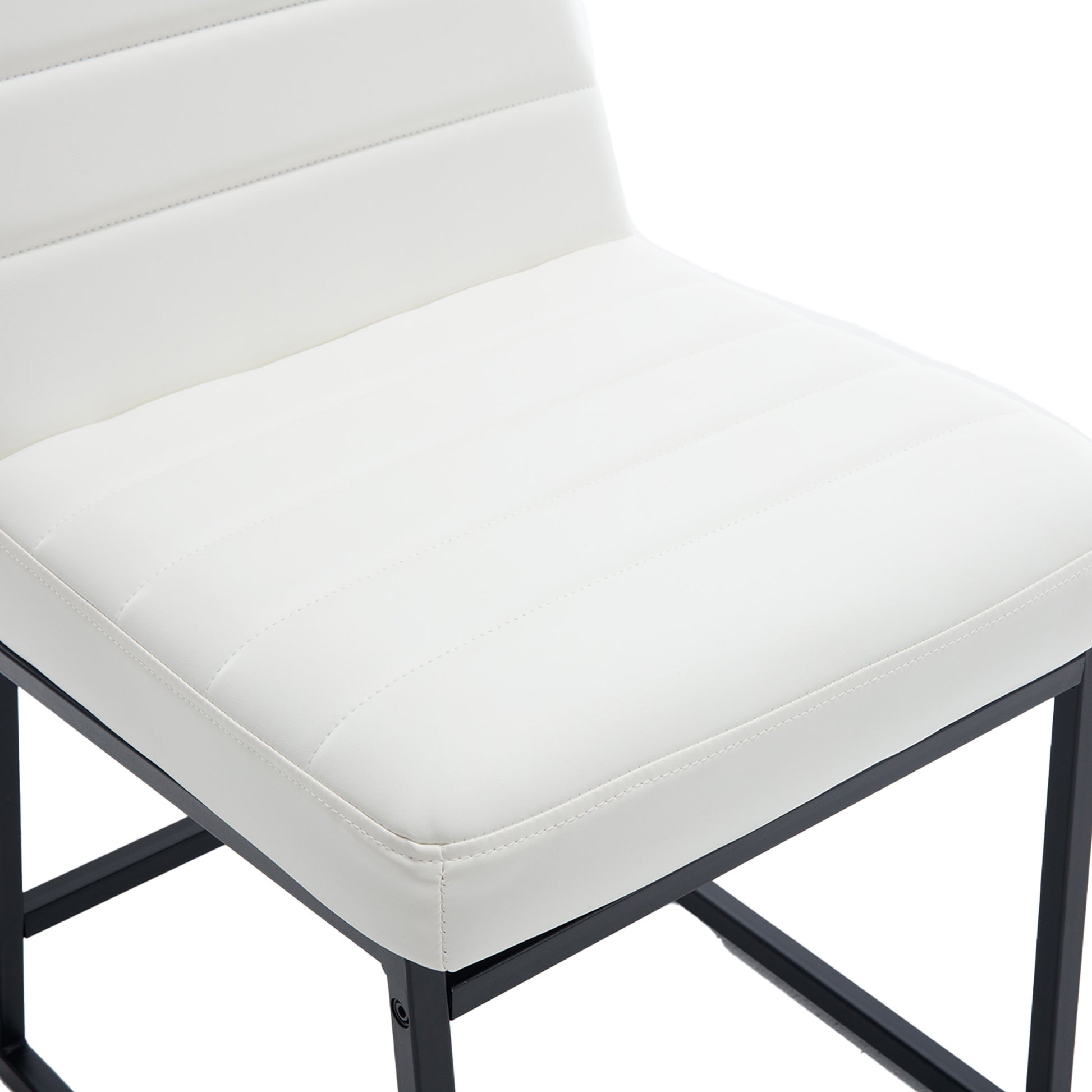 Upholstered Leather Dining Chairs Set Of 2 With Metal Legs, Mid Century Modern Leisure Chairs For Kitchen Living Room Dining Room Bistro Coffee Shop,Cream Cream Dining Room Foam Dry Clean Modern Dining Chairs Foam Pu Leather