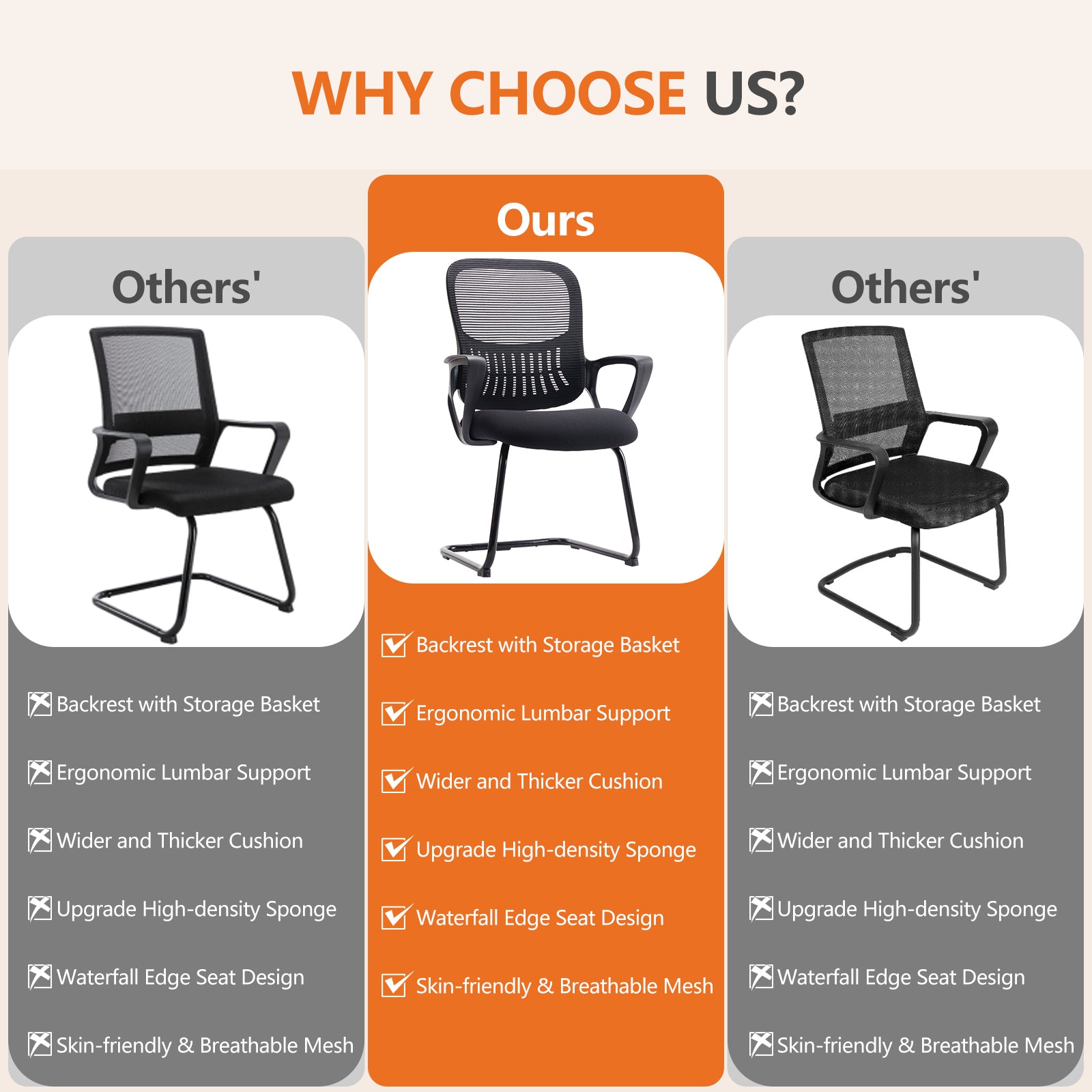 Mid Back Task Chair With Lumbar Support,Black L,One Black Abs Pc