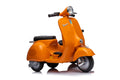 6V Licensed Vespa Scooter Motorcycle With Side Car For Kids, Orange Orange Chrome