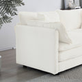 3 Piece Sofa Set With Arm Pillows And Toss Pillowssofa Set Include 2 Piece Of Arm Chair And One 2 Seat Sofa, Space Saving Casual Sofa Set For Living Room, White Chenille Ameican White Oak Acrylic 4 Seat