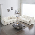 2 Piece Living Room Set2 Pieces Upholstered Loveseat And Couch For Home Office Lounge, Sofa Set Of 2, 2 Piece 2 2 Seat Couch Set For Living Room ,White Chenille White Chenille 4 Seat