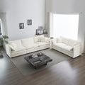 Sofa Set Of 2 Chenille Couch, 2 3 Seater Sofa Set Deep Seat Sofa, Modern Sofa Set For Living Room, White Chenille White Chenille 5 Seat