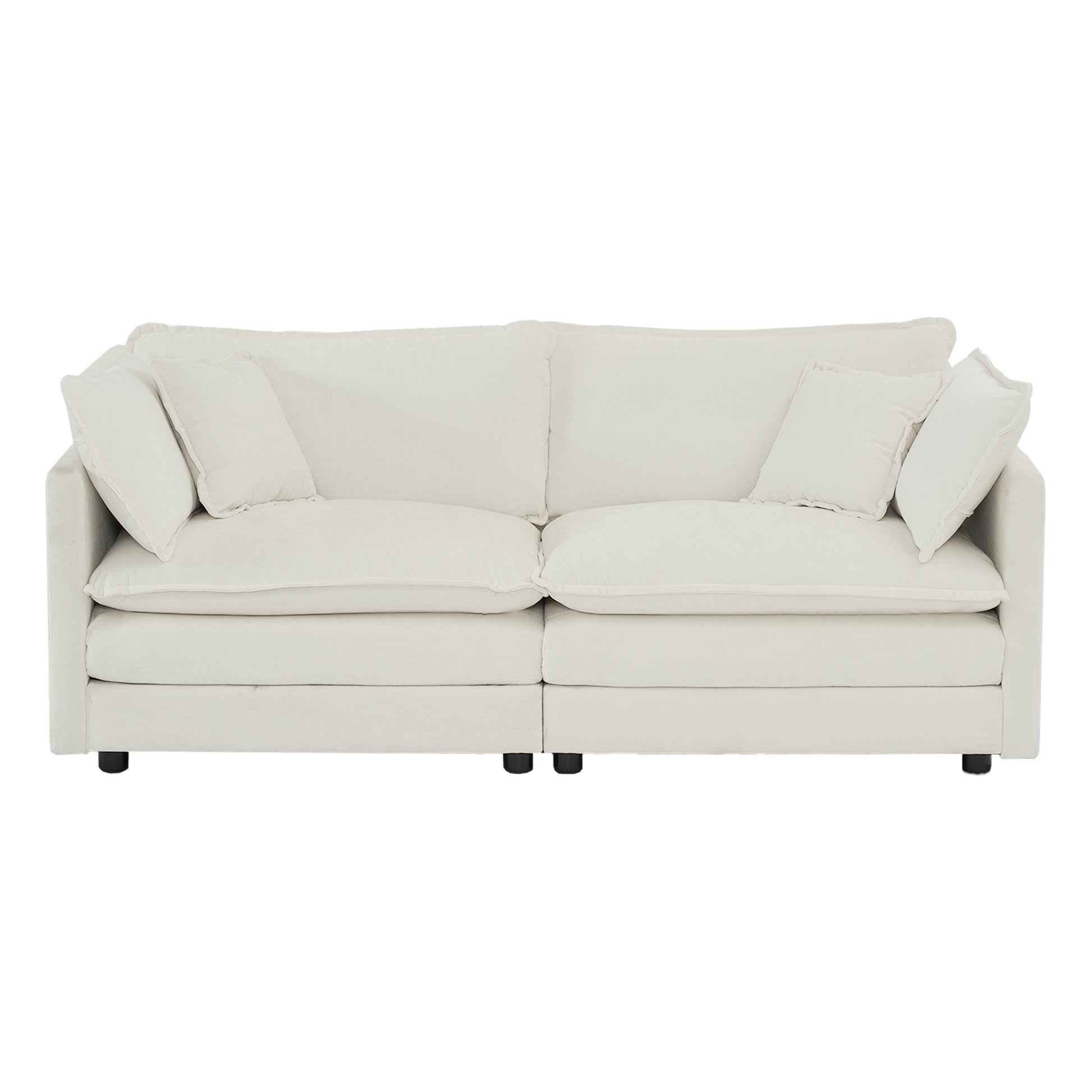 2 Seater Loveseat And Chair Set, 2 Piece Sofa & Chair Set, Loveseat And Accent Chair2 Piece Upholstered Chenille Sofa Living Room Couch Furniture 1 2 Seat ,White Chenille White Chenille 3 Seat