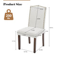 Modern Armless Dining Chairs With Upholstered Fabric,Beige,2P Beige Wood