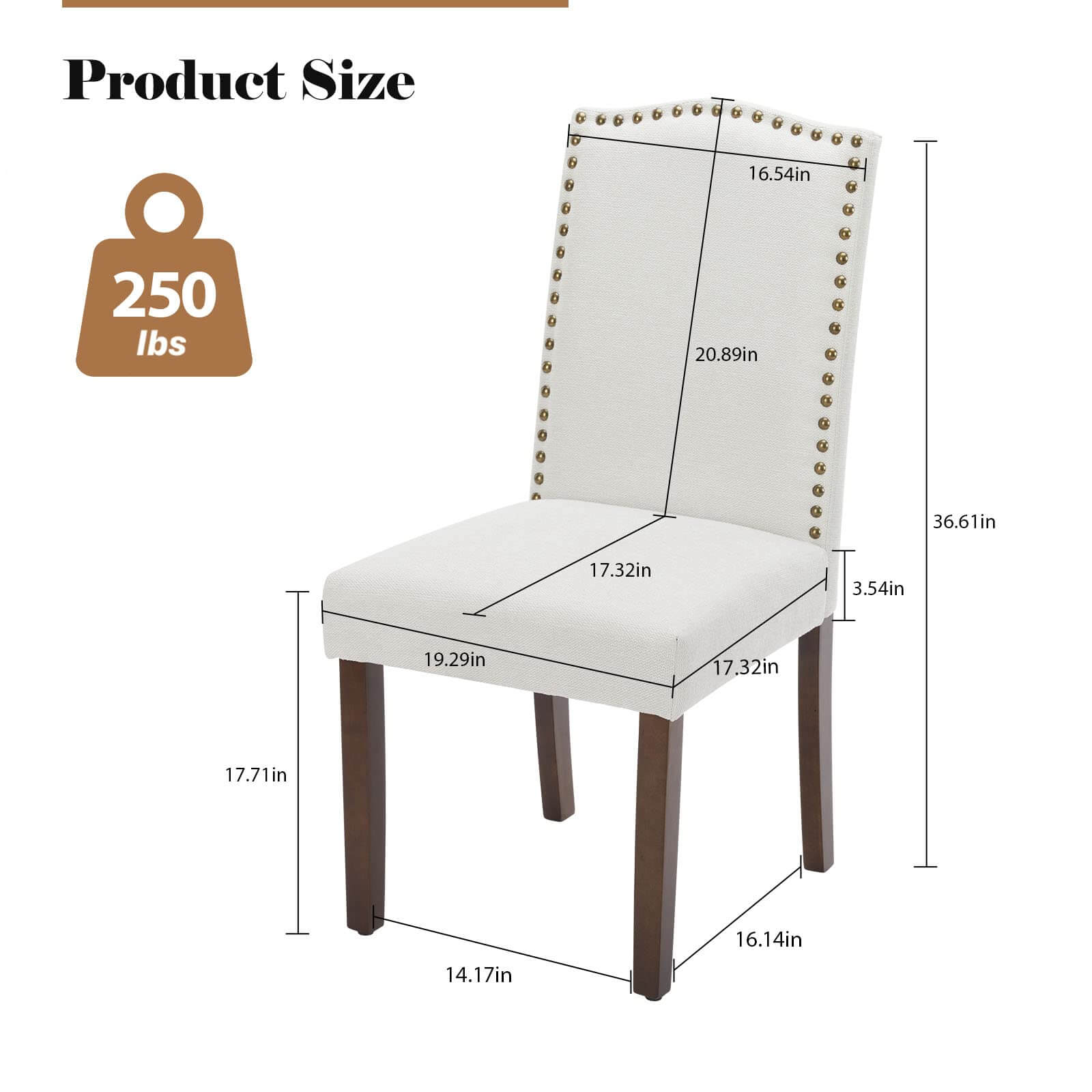 Modern Armless Dining Chairs With Upholstered Fabric,Beige,2P Beige Wood