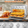 Geek Chef 6 Slice 26Qt 26L Air Fryer Fry Oil Free, Extra Large Toaster Oven Combo, Air Fryer Oven, Roast, Bake, Broil,Convection Countertop Oven, Accessories Included, Stainless St Ban On Silver Stainless Steel