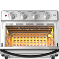 Geek Chef 6 Slice 26Qt 26L Air Fryer Fry Oil Free, Extra Large Toaster Oven Combo, Air Fryer Oven, Roast, Bake, Broil,Convection Countertop Oven, Accessories Included, Stainless St Ban On Silver Stainless Steel