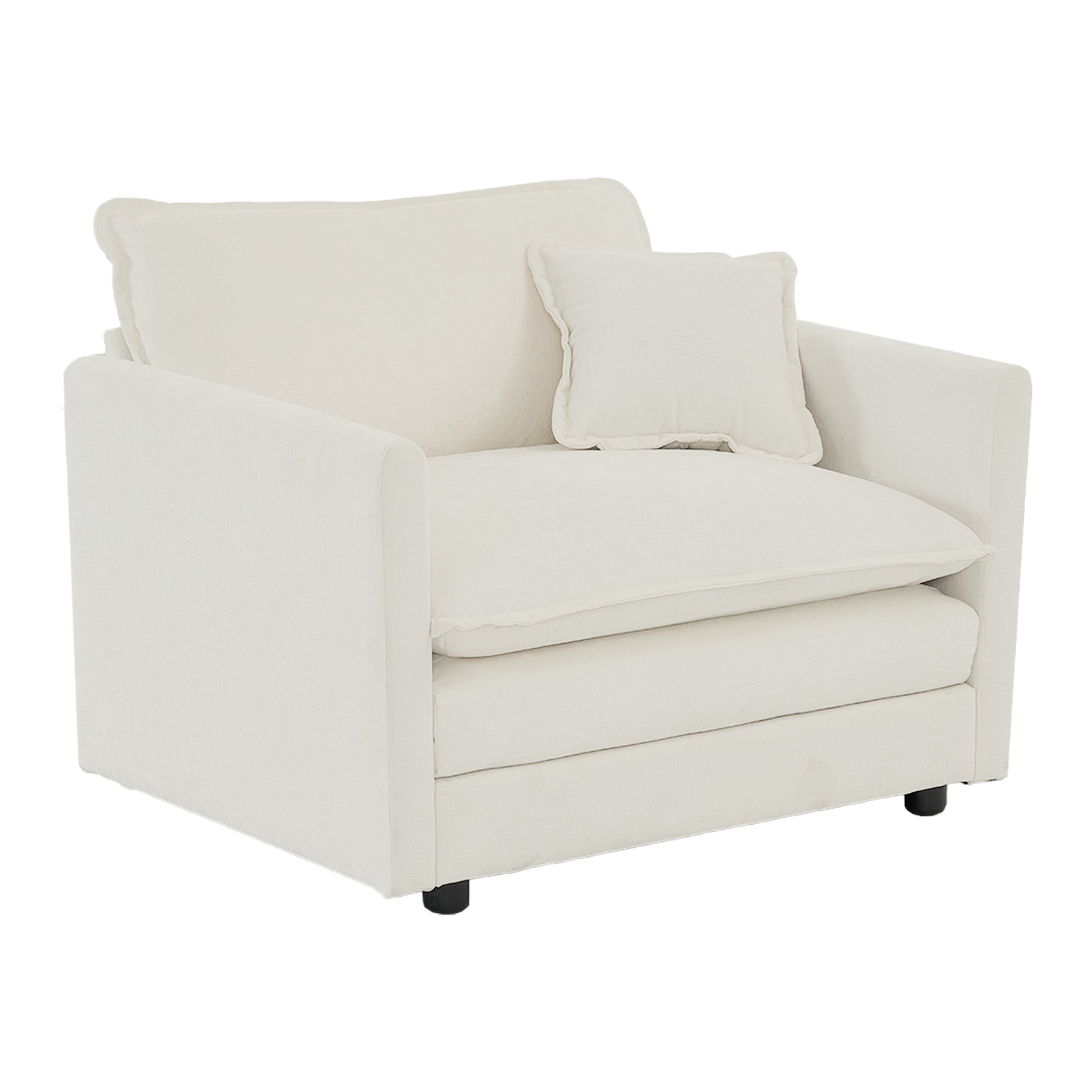 2 Seater Loveseat And Chair Set, 2 Piece Sofa & Chair Set, Loveseat And Accent Chair2 Piece Upholstered Chenille Sofa Living Room Couch Furniture 1 2 Seat ,White Chenille White Chenille 3 Seat