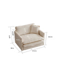 Comfy Deep Single Seat Sofa Upholstered Reading Armchair Living Room Chair Beige Chenille Fabric1 Toss Pillow Beige Chenille 1 Seat