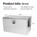 30 Inch Aluminum Stripes Plated Tool Box Pick Up Truck Bed Rv Trailer Toolbox Waterproof Square Storage Organizer With Lock And Ke 30
