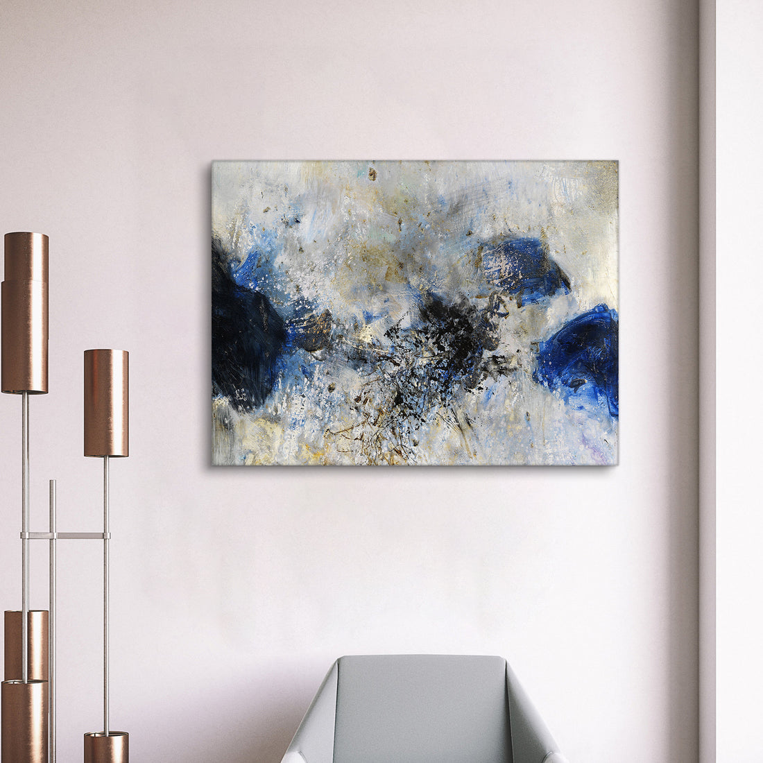 Framed Canvas Wall Art Decor Abstract Style Painting,Blue And White Color Painting Decoration For Office Living Room, Bedroom Decor Ready To Hang Rectangle Framed Multicolor Oversized 41In Canvas