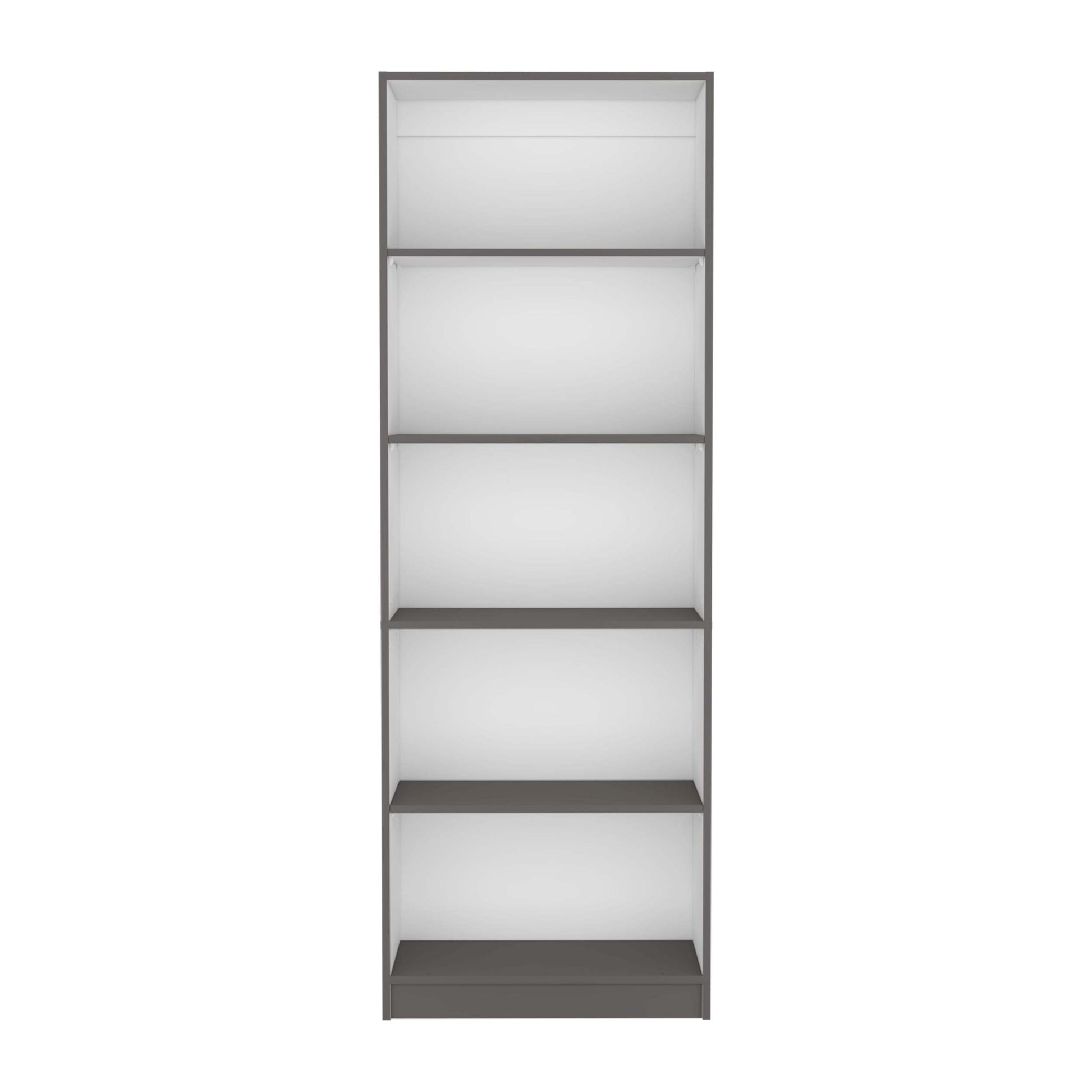 Home 4 Shelves Bookcase With Multi Tiered Storage Matt Gray White Office Multi Particle Board Particle Board