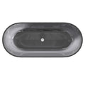 69 Inch Transparent Grey Solid Surface Bathtub For Bathroom Grey Oval Bathroom Oil Rubbed 61 69 In Soaking Center Solid Surface