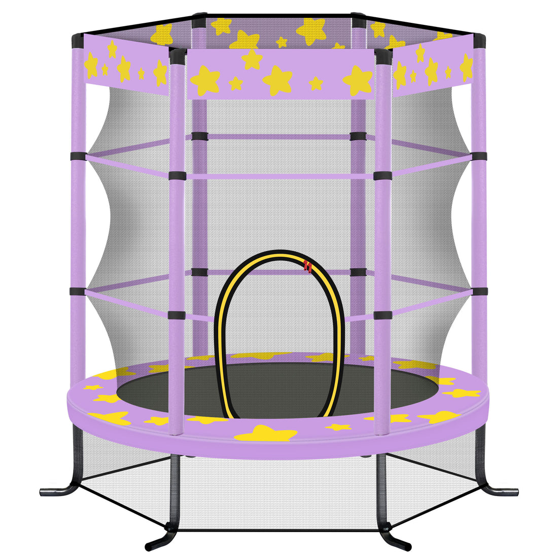 55 Inch Kids Trampoline With Safety Enclosure Net, 4.5Ft Outdoor Indoor Trampoline For Kids Purple Purple Metal