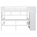 Full Size Loft Bed With Built In Desk, Bookshelves And Storage Staircase,White Old Sku:W504S00110 Full White Pine
