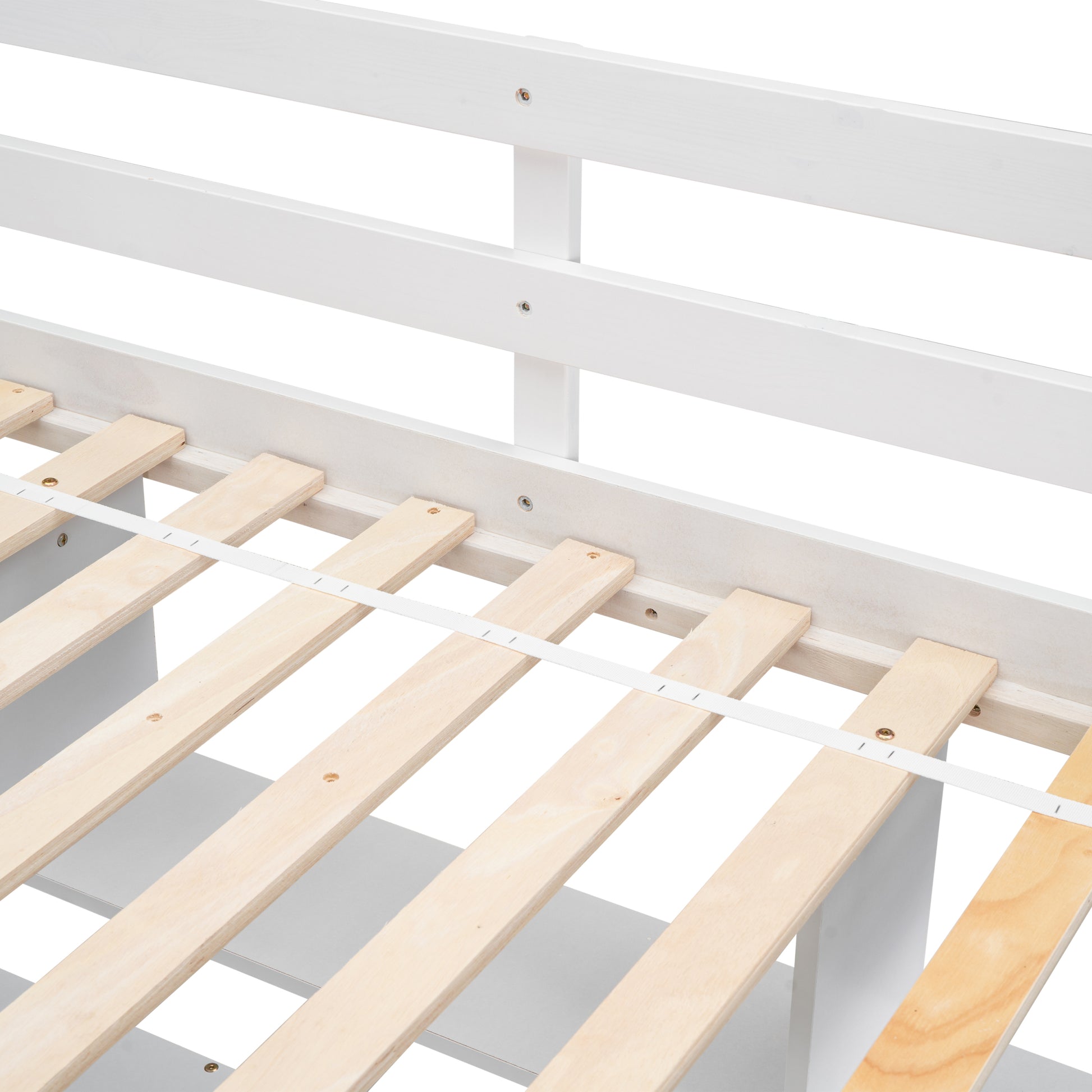 Full Size Loft Bed With Built In Desk, Bookshelves And Storage Staircase,White Old Sku:W504S00110 Full White Pine