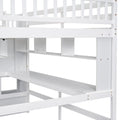 Full Size Loft Bed With Built In Desk, Bookshelves And Storage Staircase,White Old Sku:W504S00110 Full White Pine