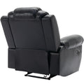 Home Theater Seating Manual Recliner Chair With Led Light Strip For Living Room,Bedroom, Black Black Foam Faux Leather