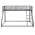 Metal Floor Bunk Bed, Twin Xl Over Queen, Black Black Metal