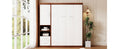Full Size Murphy Bed Wall Bed With Cabinet,White Full White Solid Wood Mdf