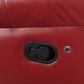 3 Pieces Recliner Sofa Sets Home Theater Seating Manual Recliner Chair With Center Console And Led Light Strip For Living Room, Wine Red Wine Red Foam Faux Leather