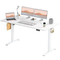 Electric Height Adjustable Standing Desk,Sit To Stand Ergonomic Computer Desk,White,63'' X 24