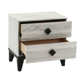 Nightstand In Cream Oak Rustic Accents Light Brown Wood