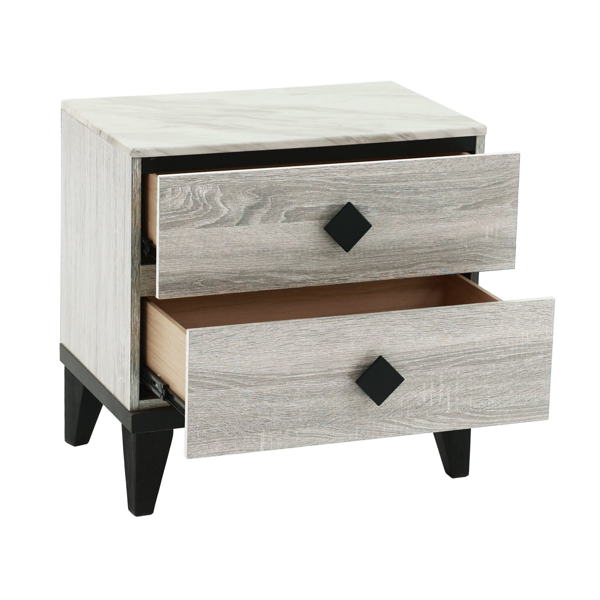 Nightstand In Cream Oak Rustic Accents Light Brown Wood