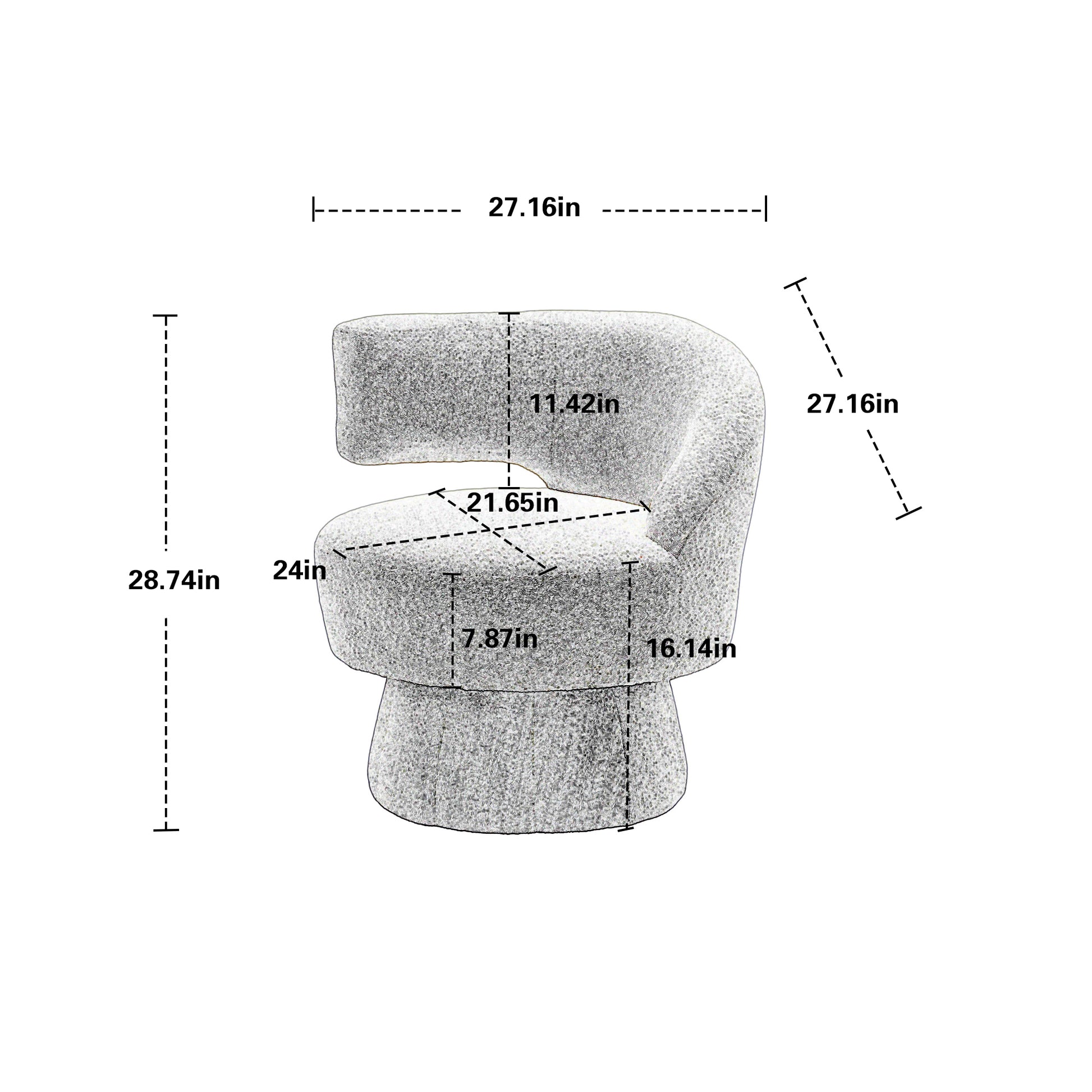 360 Degree Swivel Cuddle Barrel Accent Chairs, Round Armchairs With Wide Upholstered, Fluffy Fabric Chair For Living Room, Bedroom, Office, Waiting Rooms Yellow Foam Boucle