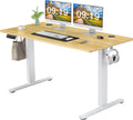 Electric Height Adjustable Standing Desk,Sit To Stand Ergonomic Computer Desk,Yellow,55'' X 24