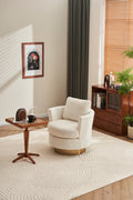 Velvet Swivel Barrel Chair, Swivel Accent Chairs Armchair For Living Room, Reading Chairs For Bedroom Comfy, Round Barrel Chairs With Gold Stainless Steel Base Beige Beige Primary Living Space Modern Velvet