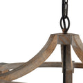 3 Light Wood Drum Chandelier, Hanging Light Fixture With Adjustable Chain For Kitchen Dining Room Foyer Entryway, Bulb Not Included Brown Wood