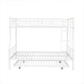 Full Xl Over Queen Metal Bunk Bed With Trundle, White Full Xl White Iron