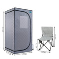 Portable Grey Mini Plus Style Steam Sauna Tent Personal Home Spa, With Steam Generator, Remote Control, Foldable Chair, Pvc . Easy To Install,Fast Heating, With Fcc & Ul Certification Cement Grey Polyester Polyester