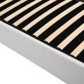 Queen Size Upholstered Platform Bed With A Hydraulic Storage System White White Upholstered