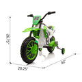 12V Kids Ride On Toy Motorcycle, Electric Motor Toy Bike With Training Wheels For Kids 3 6, Green Green Polypropylene