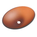 Tempered Glass Matte Bathroom Vessel Sink, Oval Bathroom Basin Tempered Glass Matt Tea Brown Bathroom Modern Glass