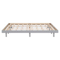 Modern Design Queen Floating Platform Bed Frame For Grey Color Grey Particle Board