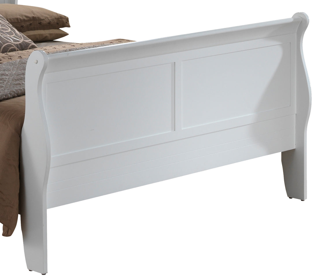 Elegant Traditional White Bed Frame White Particle Board