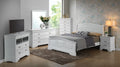 Elegant Traditional King Bed In White White Particle Board