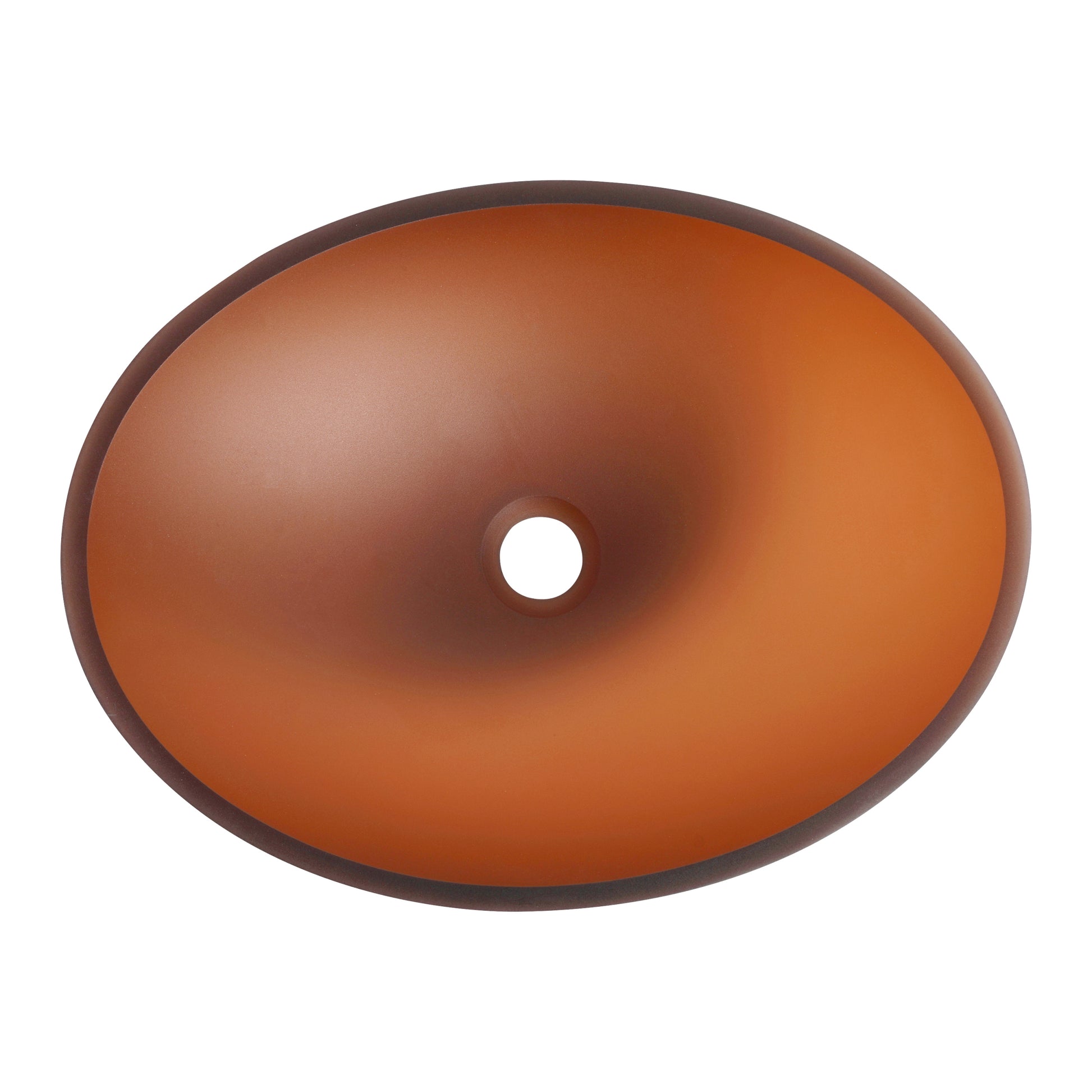 Tempered Glass Matte Bathroom Vessel Sink, Oval Bathroom Basin Tempered Glass Matt Tea Brown Bathroom Modern Glass