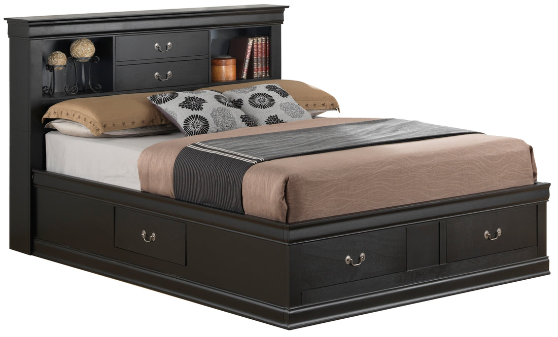 Louis Phillipe G3150B Qsb Queen Storage Bedblack Black Particle Board