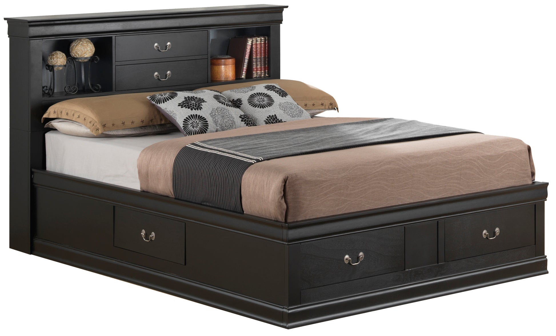 Louis Phillipe G3150B Qsb Queen Storage Bedblack Black Particle Board