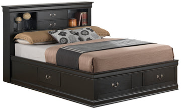 Louis Phillipe G3150B Qsb Queen Storage Bedblack Black Particle Board