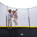 Yc 14Ft Recreational Trampolines With Enclosure For Kids And Adults With Patented Fiberglass Curved Poles Pumpkin Blue Blue Steel
