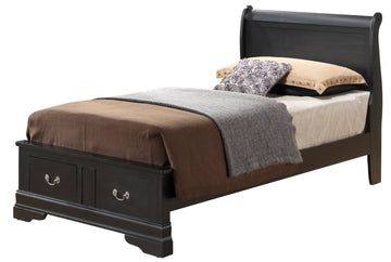 Louis Phillipe G3150D Tsb2 Twin Storage Bedblack Black Particle Board