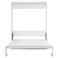 Queen Size Murphy Bed With 2 Side Cabinet Storage Shelves, 68 Inch Cabinet Bed Folding Wall Bed With Desk Combo Perfect For Guest Room, Study, Office,White Old Sku:Bs400491Aac Box Spring Not Required Queen White Wood White Pine Murphy Solid Wood Mdf