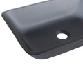 Tempered Glass Matte Bathroom Vessel Sink, Rectangle Bathroom Basin Tempered Glass Matt Gray Grey Bathroom Modern Glass